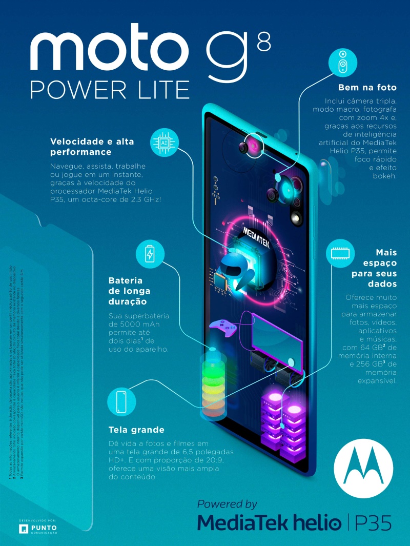 Bateria de 5.000 mAh no Moto G8 Power Lite
