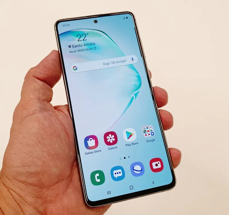 Galaxy Note 10 Lite: tela
