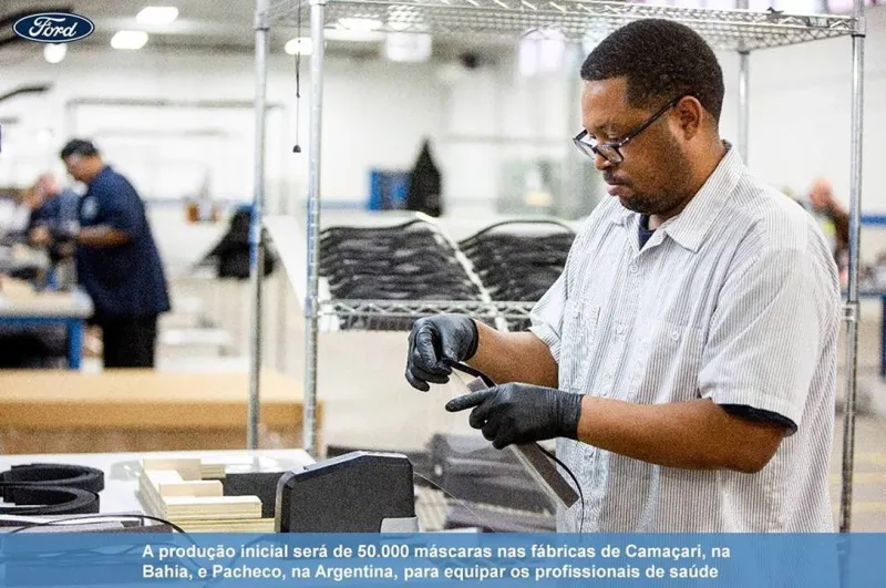 Ford produz 50 mil máscaras