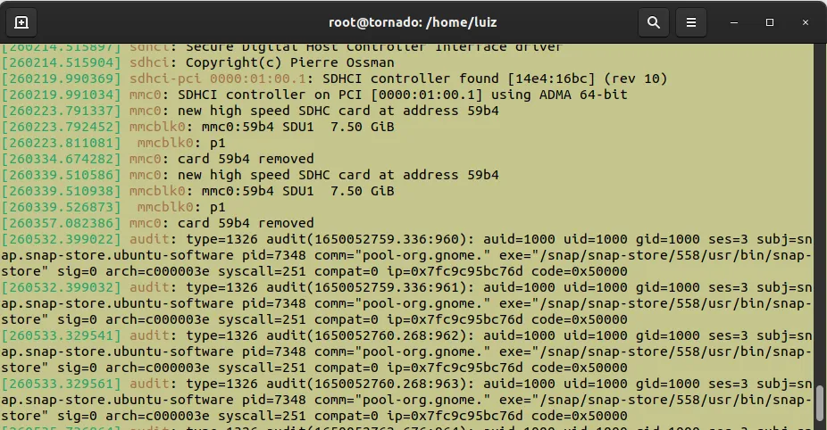 Cartão SD no Linux